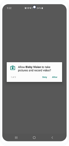 Autorisez Bixby Vision à prendre des photos