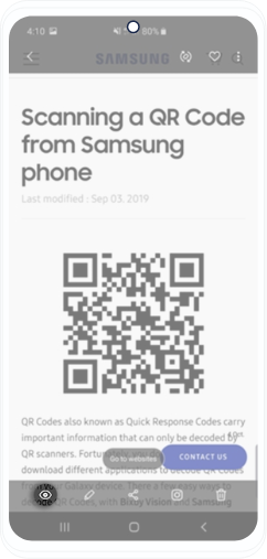 Utilisez Bixby Vision pour lire le contenu du code QR à partir d’une image