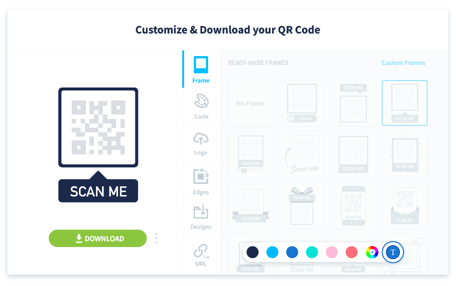Vous pouvez modifier le texte de l’appel à l’action en fonction de l’utilisation de votre code QR