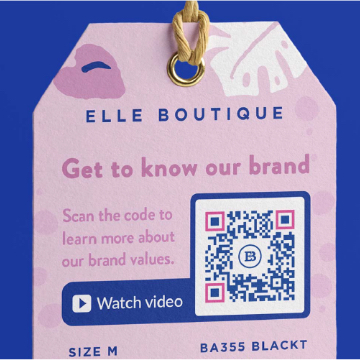 Idée de code QR pour commerces sur une étiquette de prix