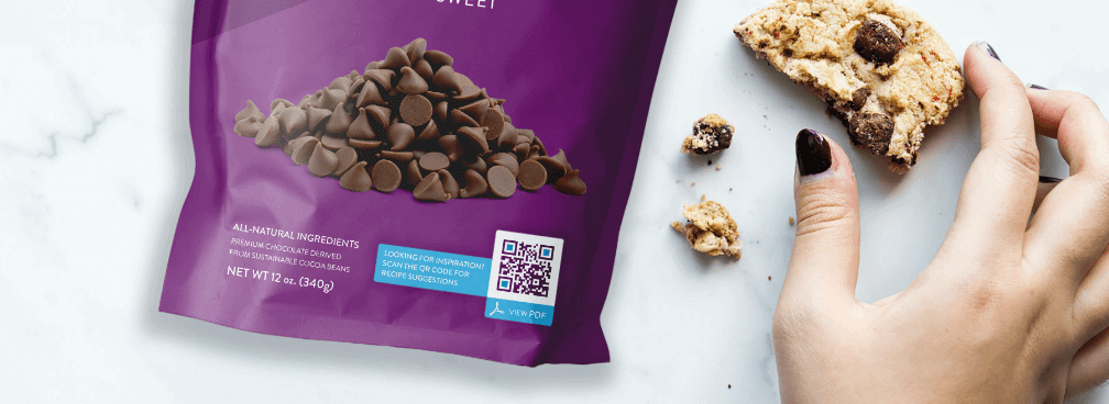 Exemple de code QR sur l’emballage d’un produit de grande consommation