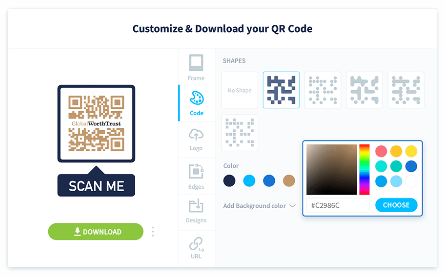 La personnalisation d’un code QR.