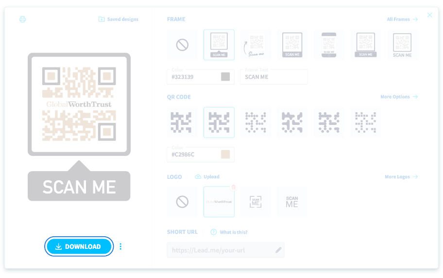 Cliquez sur le bouton Télécharger pour sélectionner différents formats pour votre code QR.