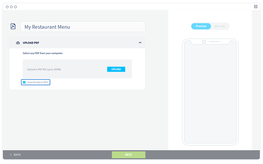 Sélectionnez Accès direct si vous ne souhaitez pas configurer une page d’accueil