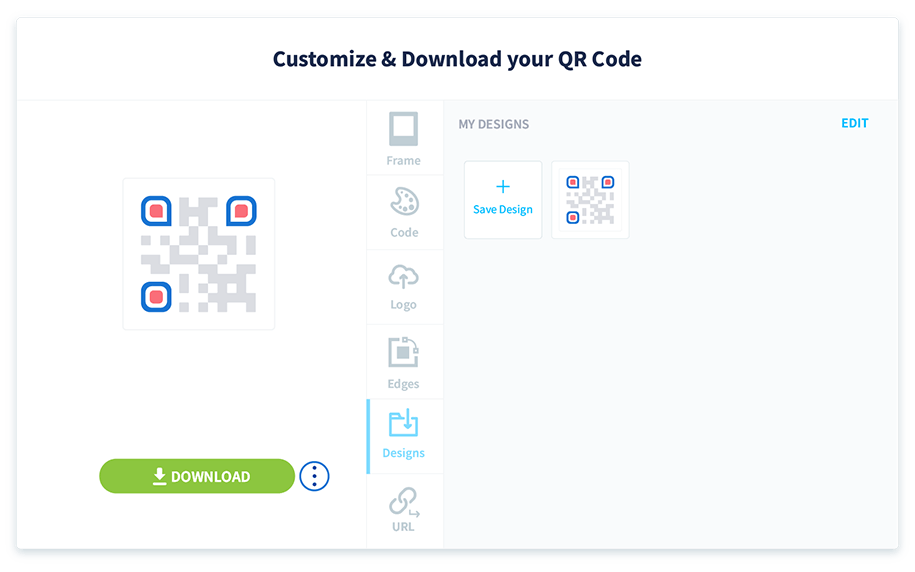 Pour télécharger votre code dans un autre format, appuyez sur les trois points verticaux à côté du bouton Télécharger