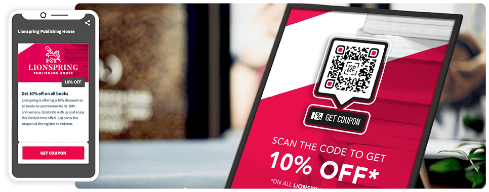 Idée de marketing par code QR sur un cavalier de table avec un code QR Réduction