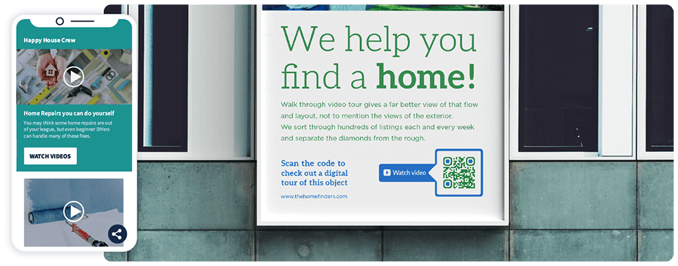 Idée de marketing par code QR sur une affiche avec un code QR Vidéo