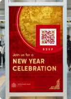 Code QR pour confirmer sa participation à un événement pour le Nouvel an chinois.