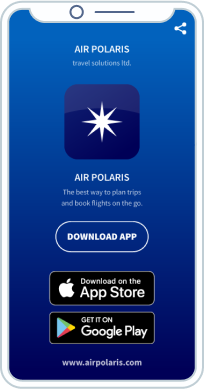 Page de destination du code QR vers l’appli Air Polaris.