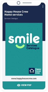 Page de destination du code QR d’une entreprise de maintenance et réparations à domicile vers le catalogue exhaustif de ses prestations au format PDF.