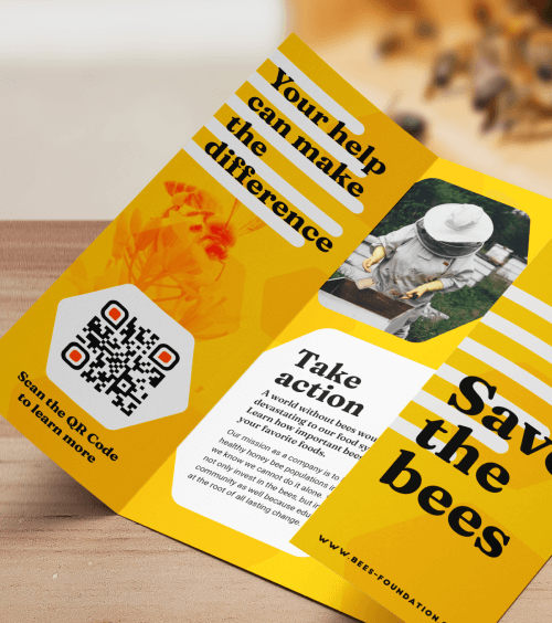 Dépliant de l’organisme à but non lucratif avec code QR vers son site Internet.