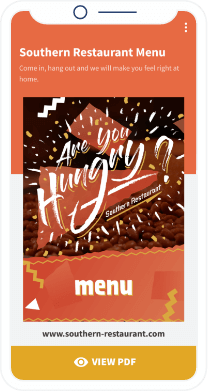 Exemple de code QR PDF vers le menu complet d’un restaurant
