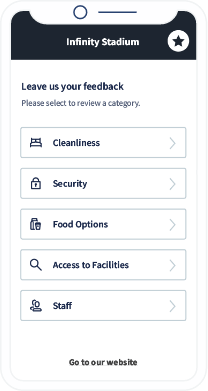Page de destination adaptée aux appareils mobiles d’un code QR permettant aux participants d’exprimer leur avis en un instant.
