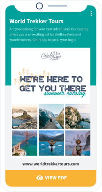 Page de destination du catalogue de voyages World Trekker Tour à télécharger au format PDF avec informations détaillées sur les vacances d’été