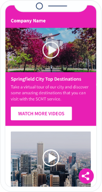 Page de destination d’un code QR vers des vidéos des destinations locales les plus prisées