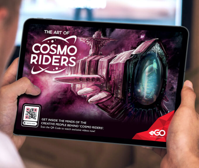 Idée de code QR sur une publicité dans un magazine électronique.
