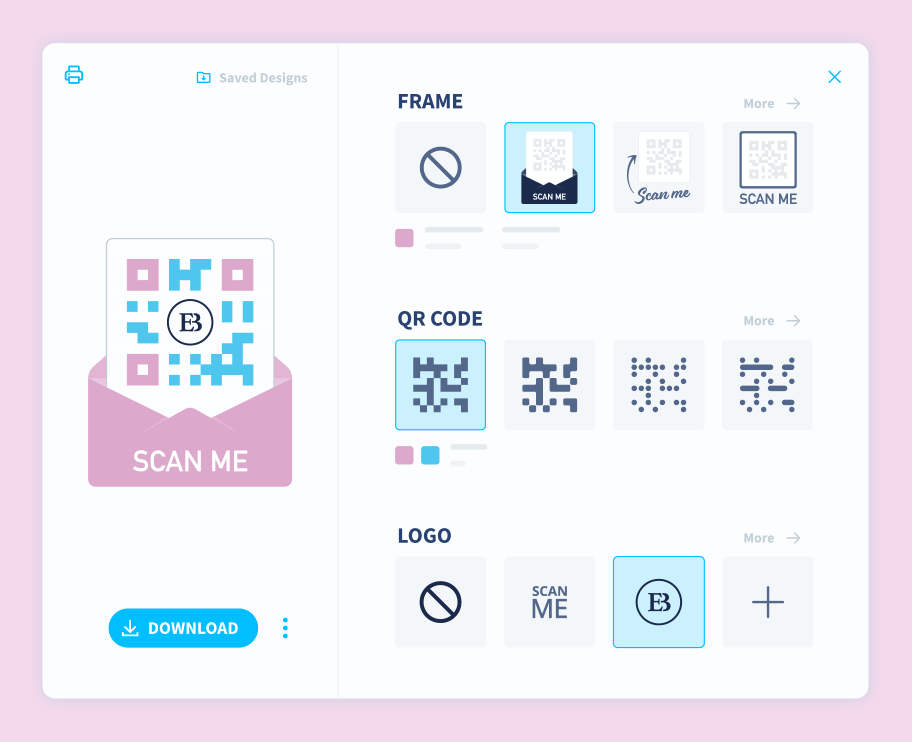 Pour des codes QR qui ressemblent entièrement à votre marque