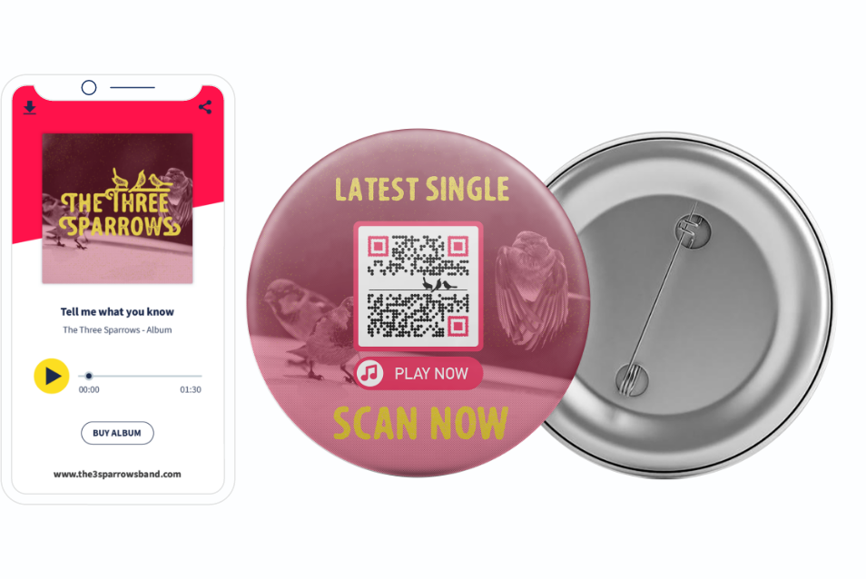 Idée de code QR sur marchandise avec lecteur MP3 intégré